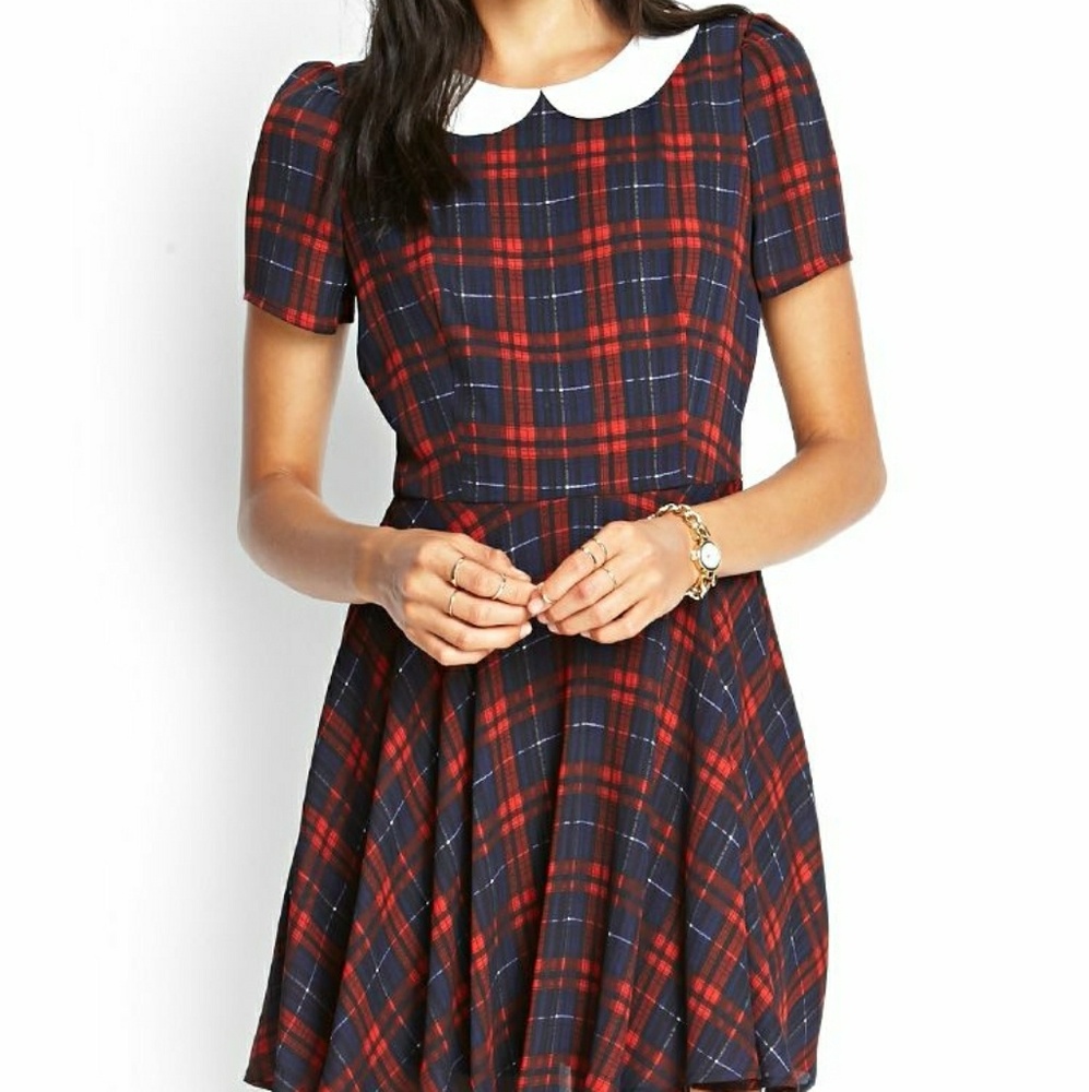 Forever 21 collared plaid dress